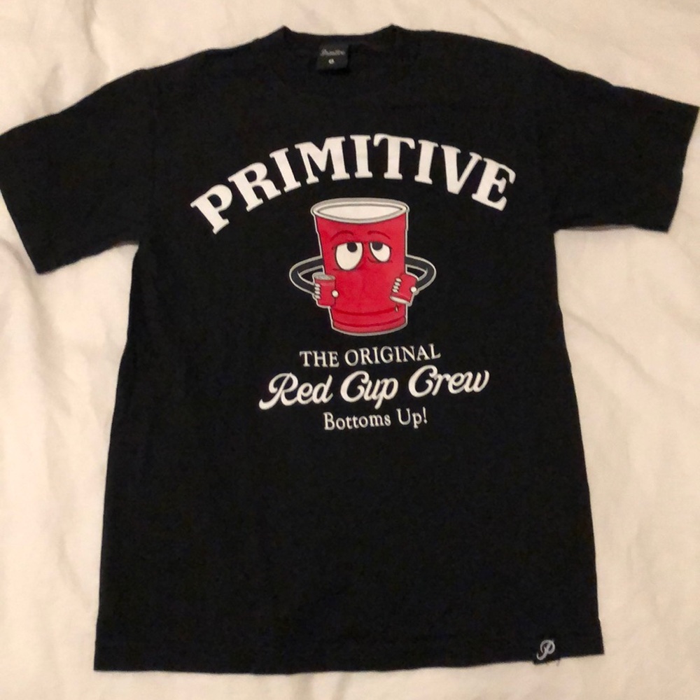 PRIMITIVE SKATEBOARDING Red Cup Crew Tee T shirt